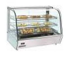 Gastrodomus Vetrina riscaldata inox e vetro con 3 piani, lunghezza 856 mm