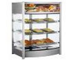 Gastrodomus Vetrina riscaldata inox con 3 piani, lunghezza 645 mm