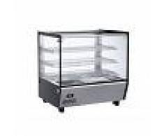 Gastrodomus Vetrina riscaldata inox e vetro con 3 piani, lunghezza 678 mm