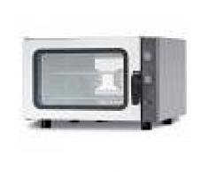 Gastrodomus Forno elettrico a convezione per gastronomia, umidificatore,porta bandiera,comandi meccanici, trifase, 4 teglie GN 1/1 530x325mm