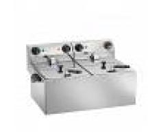 Friggitrice elettrica da banco - 2 vasche - capacità 6 LT + 6 LT - 3250 + 3250 W - Monofase