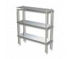 Scaffalatura inox con 3 ripiani, L 1200 x P 500 x H 1500 mm