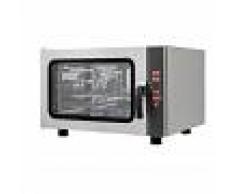 Gastrodomus Forno elettrico a convezione per gastronomia, umidificatore,porta bandiera, comandi digitali, trifase, 4 teglie GN 1/1 530x325mm