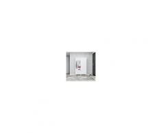 Homemania Mobile Ingresso Turkuaz, Mobile Appendiabiti, Armadio, Porta Scarpe, Con Ante, Ripiani, Ganci, Bianco In Legno, Plastica, Metallo, 60 X 35 X 194 Cm