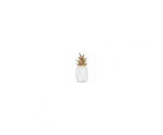 ARTE DAL MONDO Ananas Piccola Scultura Sfaccettata Moderna In Resina Con Dettagli Decorati Color Oro L3917mweg