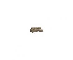 ARGONAUTA Divano Letto Angolare Ecopelle Beige Penisola Dx 244x92xh. 92 Cm