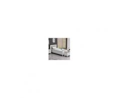 Homemania Letto Luna Struttura - Singolo - Con Testiera, Pediera - Bianco In Legno 102 X 202 X 92 Cm