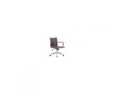 CLP Sedia Ufficio Ergonomica Burnley in Similpelle I Poltrona Studio Scrivania Moderna Girevole 360° E Regolabile con Manico su Schienale caffè