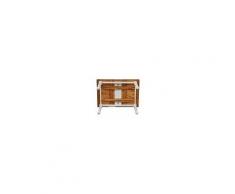 BISCOTTINI Tavolo Country Allungabile In Legno Massello Di Tiglio Struttura Bianca Anticata Piano Noce 120x80x80 Cm