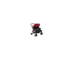 VIDAXL Passeggino Gemellare Rosa E Nero Acciaio