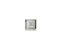 Homemania Mobile Ingresso Yakut, Mobile Appendiabiti, Porta Scarpe, Con Specchio, Ante, Ripiani, Ganci, Rovere, Bianco In Legno, 60 X 35 X 194 Cm