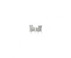 Mendler Poltrona Da Esterno Giardino Polyrattan Con Cuscini Julia 52x55x89cm Bianco