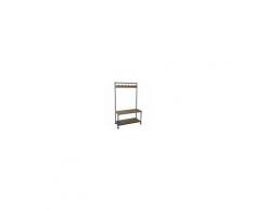 Mendler Appendiabiti Guardaroba Panca Hwc-c10 Legno E Metallo Con Ripiani 40x98x170cm