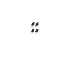 NO BRAND Bjorn Set Di Sala Da Pranzo Sedie 4 - Similpelle Nero - Scandinavi - L 49 X W 56 Cm