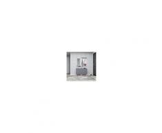 Homemania Mobile Ingresso Necef, Mobile Appendiabiti, Armadio, Porta Scarpe, Con Ante, Ripiani, Specchio, Antracite, Bianco In Legno, 60 X 17 X 90 Cm