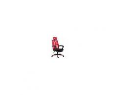 CLP Sedia Ufficio in Rete Traspirante Smart - Sedia Ergonomica Scrivania Regolabile - Poltrona Girevole Studio con Poggiatesta e Poggiapiedi Nero Rosso Nero