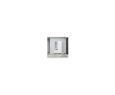 Homemania Mobile Ingresso Seylan, Mobile Appendiabiti, Armadio, Porta Scarpe, Con Ante, Ripiani, Specchio, Bianco In Legno, 60 X 35 X 194 Cm