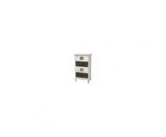 ARGONAUTA Mini Cassettiera Stile Vintage Bianco Anticata Cm 57 X 34 X 108 H