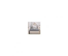 HOMEMANIA Letto Capella Montessori, Struttura, Singolo, Per Bambini, Con Testiera, Sticker, Da Cameretta, Bianco In Legno, 95 X 200 X 120 Cm
