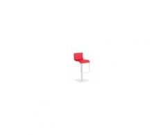 CLP Sgabello Bar Limon in Similpelle E Metallo I Sgabello Bancone Imbottito Regolabile 55-78 CM Rosso Metallo Bianco Opaco