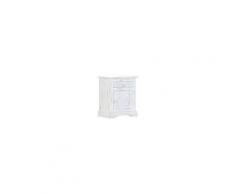 VIDAXL Comodino Bianco 40x30x50 Cm In Legno Massello Di Mango