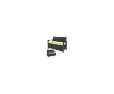 Mendler Divano Sofa Contenitore Per L'esterno Hwc-f39 Polyrattan ~ Marrone Cuscini Verde