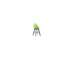 CLP Sgabello Alto Metz in Polipropilene Imbottito - Sgabello Bancone 4 Gambe I Sgabello Cucina con Poggiapiedi Design Tulip I Sedia Scandinava Carico Max 115 kg Verde Colore Base: Cappuccino