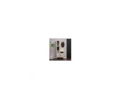 Homemania Mobile Ingresso Safir Armadio Appendiabiti Porta Scarpe - Con Specchio, Ante, Ripiani - Color Crema In Legno, 75 X 40 X 180 Cm