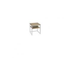 DS Muebles Comodino Icub3 Con Due Piani Industriale Vintage 40x40x45cm Bianco