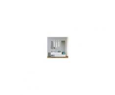 Homemania Mobile Ingresso Charles Armadio Appendiabiti - Con Specchio, Ante, Ripiani - Bianco, In Legno, 137 X 35 X 154 Cm
