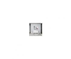 Homemania Mobile Ingresso Necef, Mobile Appendiabiti, Armadio, Porta Scarpe, Con Ante, Ripiani, Specchio, Bianco In Legno, 60 X 17 X 90 Cm
