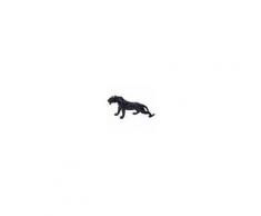 Mendler Decorazione Soprammobile Scultura Leopardo Poliresina 59x18x28cm Nero Con Collare
