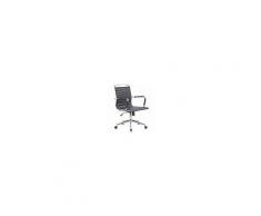 CLP Sedia Ufficio Ergonomica Burnley in Similpelle I Poltrona Studio Scrivania Moderna Girevole 360° E Regolabile con Manico su Schienale Nero