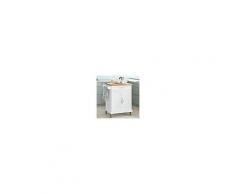 SoBuy Carrello Multiuso Scaffale Da Cucina Mensola Angolare Tavolo In Bambù Natura O Bianco Fkw13-wn