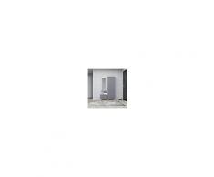 Homemania Mobile Ingresso Seylan, Mobile Appendiabiti, Armadio, Porta Scarpe, Con Ante, Ripiani, Specchio, Antracite, Bianco In Legno, 60 X 35 X 194 Cm