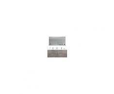 Badplaats Mobili Da Bagno Jakarta 150cm, Grigio, Armadio Mobiletto Lavabo Mobili Armadietto Specchio