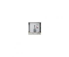Homemania Mobile Ingresso Turmalin, Mobile Appendiabiti, Porta Scarpe, Con Specchio, Ante, Ripiani, Ganci, Antracite, Bianco In Legno, 60 X 17 X 90 Cm