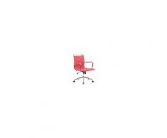 CLP Sedia Ufficio Ergonomica Burnley in Similpelle I Poltrona Studio Scrivania Moderna Girevole 360° E Regolabile con Manico su Schienale Rosso
