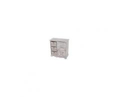 Mendler Serie Vintage Comodino cassettiera Legno paulonia 3 ceste 30x60x63cm Marrone