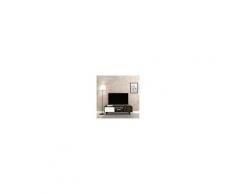 HOMEMANIA Mobile Tv Decoration, Moderno, Con Ante, Scaffale, Ripiani, Da Salotto, Rovere, Bianco In Legno, Plastica, 135 X 40 X 40cm
