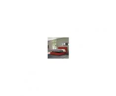 Talamo Italia Letto Contenitore Singolo Mozart Rosso Ecopelle Made In Italy 98 X 109 X 225
