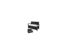 Mendler Divano Sofa Contenitore Per L'esterno Hwc-f39 Polyrattan ~ Antracite Cuscini Avorio