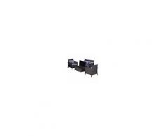 OUTSUNNY Salotto Da Esterno In Pe Rattan Divano Con 2 Poltrone E Tavolino Contenitore Grigio