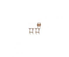 VIDAXL Tavolo Pieghevole Da Bistrò 2pz 60x60x65cm Legno Massello Teak