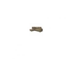 ARGONAUTA Divano Letto Angolare Ecopelle Beige Penisola Sx 244x92xh. 92 Cm