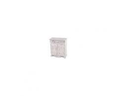 Mendler Serie Vintage Credenza Cassettiera Legno Paulonia Cassetto Sportelli 33x66x78cm Bianco