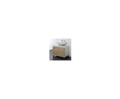 Feridras Mobile Bagno Sottolavabo 80 Cm Con Ruote Rovere Copricolonna Moderno