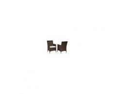 Mendler Poltrona Da Esterno Giardino Polyrattan Con Cuscini Julia 52x55x89cm Marrone