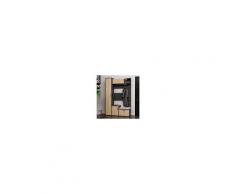 Homemania Mobile Ingresso Seina Armadio Appendiabiti Porta Scarpe - Con Ante, Ripiani - Rovere, Antracite In Legno, 125 X 35 X 184 Cm