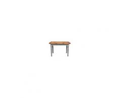 BISCOTTINI Tavolo Country Allungabile In Legno Massello Di Tiglio Struttura Grigio Anticato Piano Naturale 120x80x80 Cm